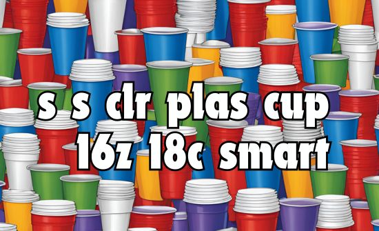 s s clr plas cup 16z 18c smart